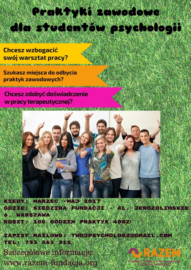 Praktyki zawodowe dla studentów psychologii